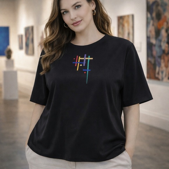 City Girl by Nancy Bolen Tops - Vintage City Girl Nancy Bolen Embroidered Top Abstract Artsy Blouse Womens 10